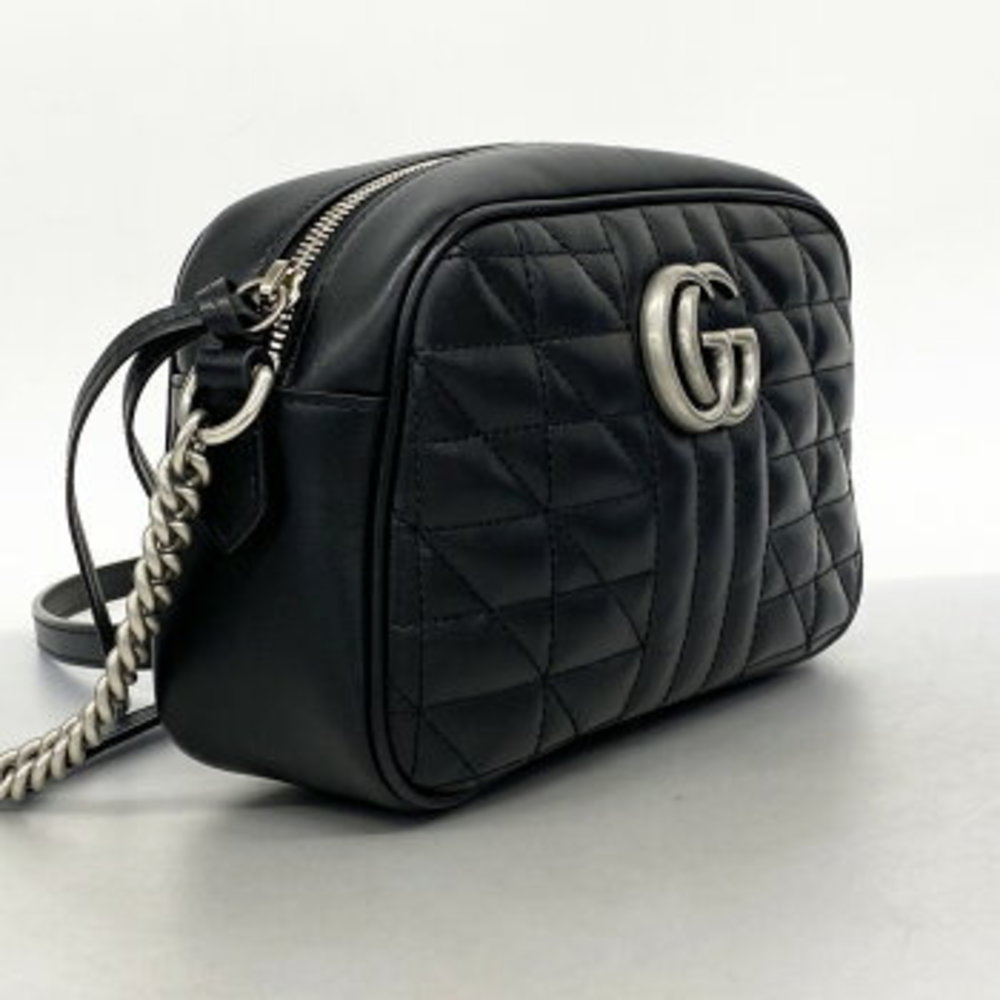 Gucci GG Marmont Shoulder Bag Black Leather - Picture 2 of 9